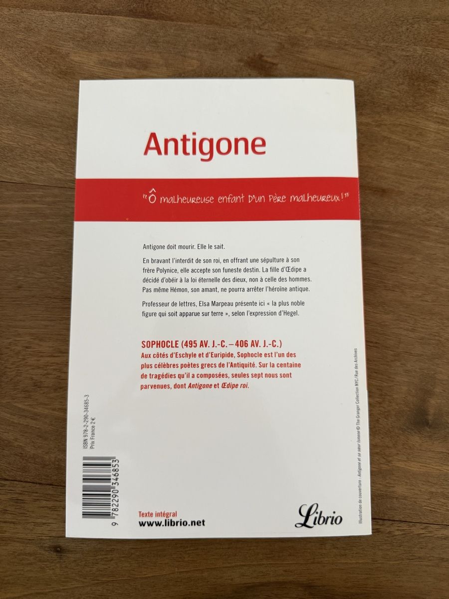 Libri: Antigone - Sophocle – Usato da Moutier venduto da Sparrow2002 1
