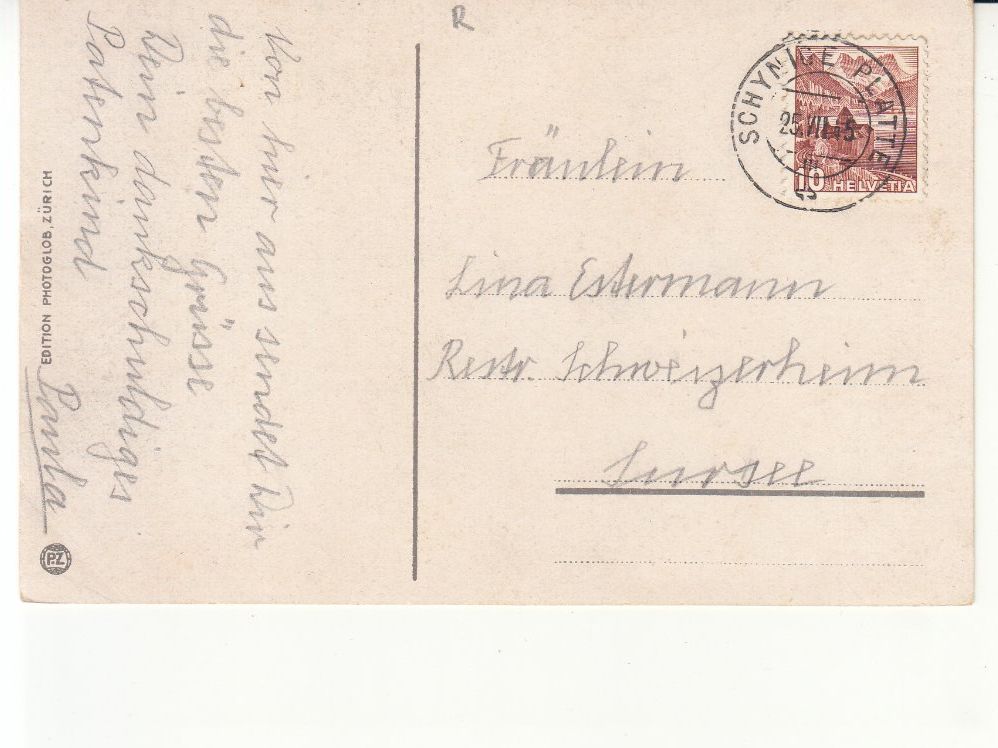 Cartoline postali: Schynige Platte Bahn 1945 – Usato da Bürglen TG venduto da StampGraf 1