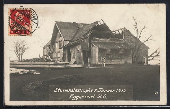 Cartoline postali: Eggersriet, Zerstörtes Haus nach der St – Usato da Berlin venduto da bartko-reher