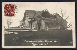 Eggersriet, Zerstörtes Haus nach der St