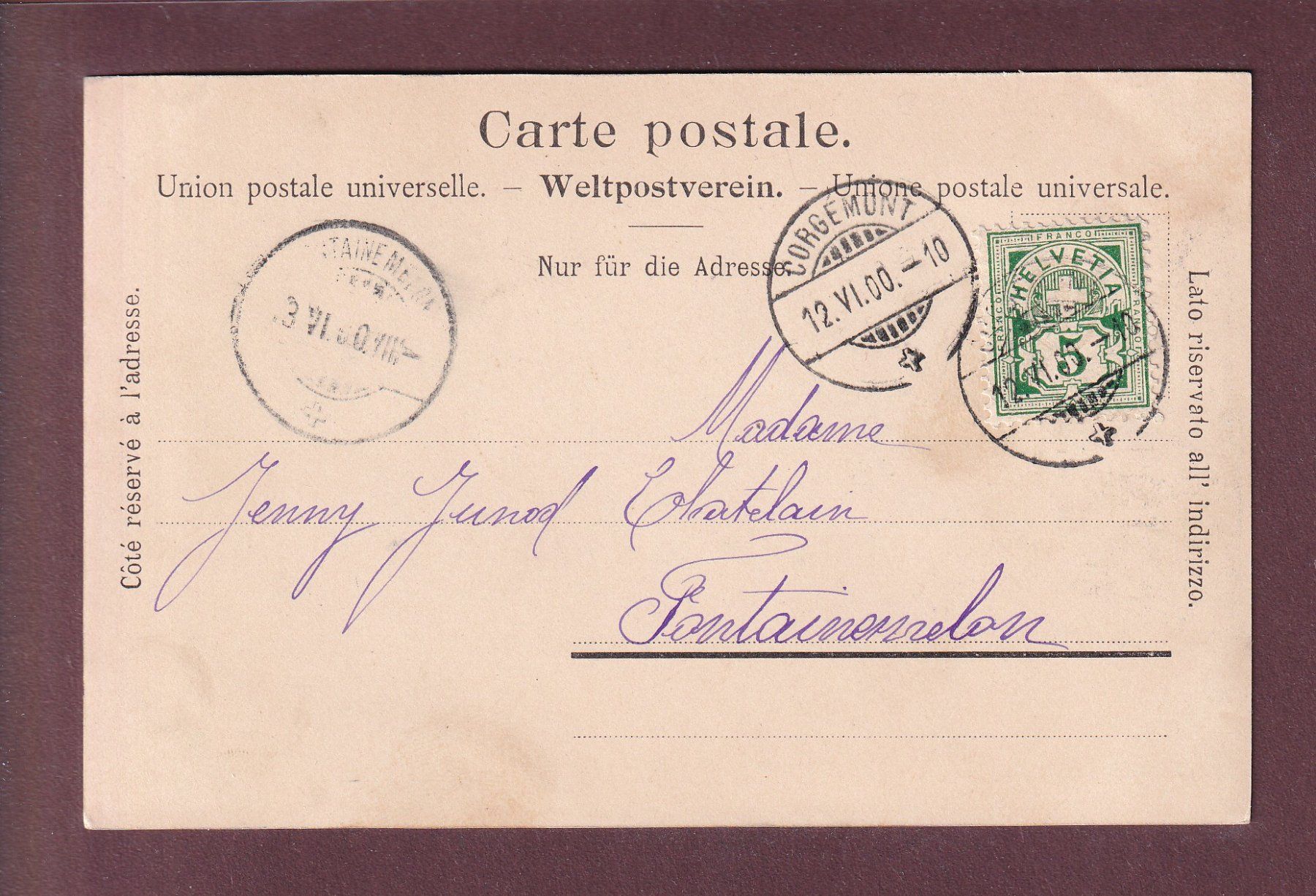 Ansichtskarten: Château de VUFFLENS - 1900 – Gebraucht aus Pully von nicecards 1