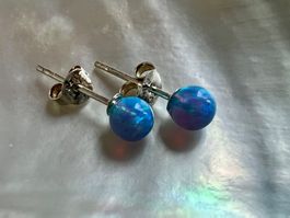 Opal Ohrstecker Kugeln Sterling Silver 925 - rund Ø : 5mm