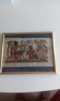 AEGYPTEN ANTIKE SZENE, AUF PAPYRUS, UNTER GLAS, 31 X 25 CM