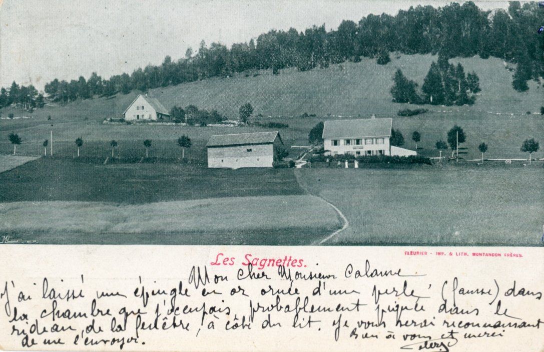 Cartoline postali: Les Sagnettes   NE      en 1902 – Usato da Brig venduto da Valcards54