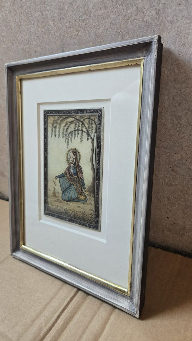 Dipinti: Krishna Miniatur Gemälde, gerahmt, 9.7cmx15cm – Usato da Kriens venduto da Buli1997 2