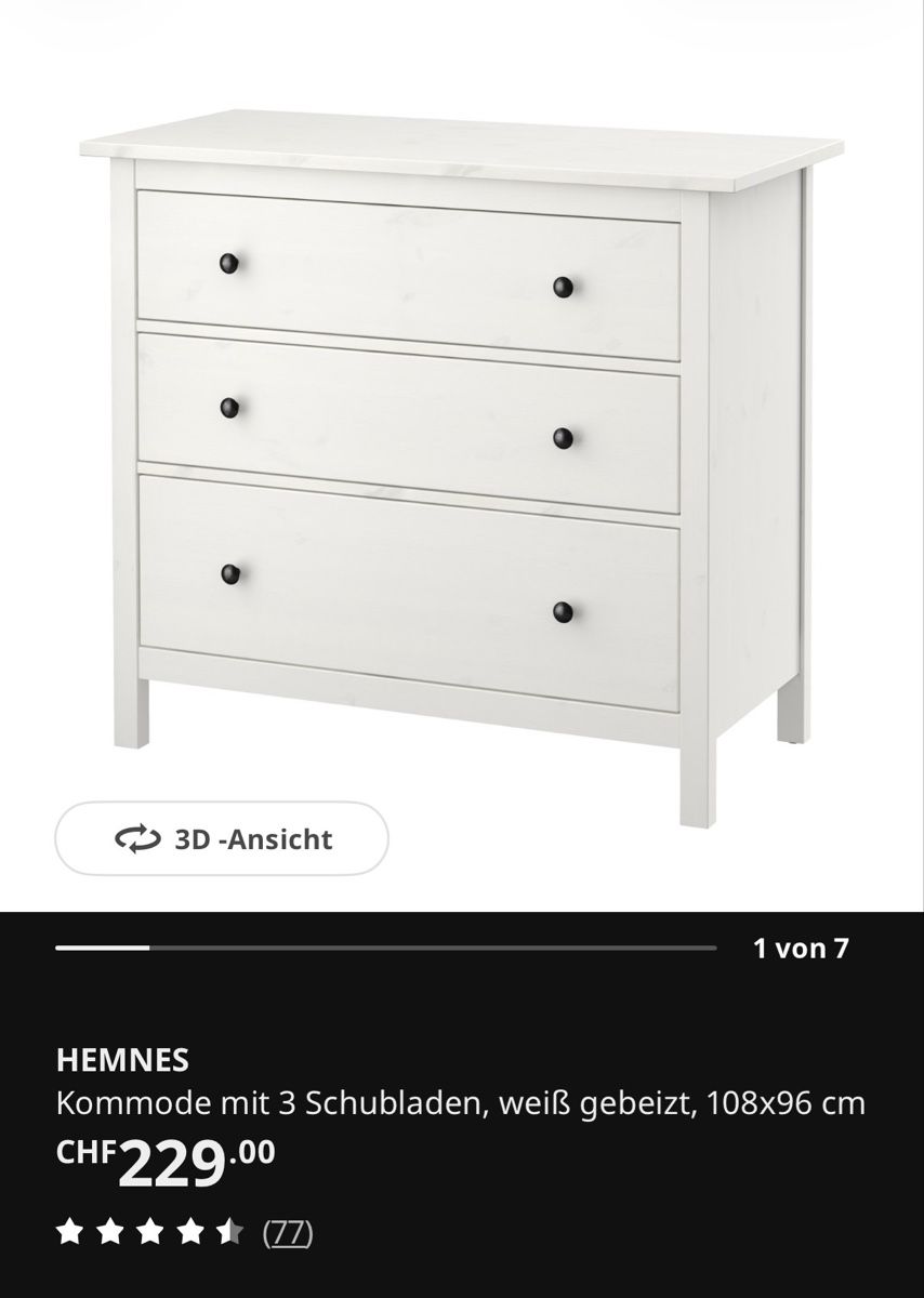 Cassettiere: Ikea Hemnes – Usato da Zürich venduto da futbolstar