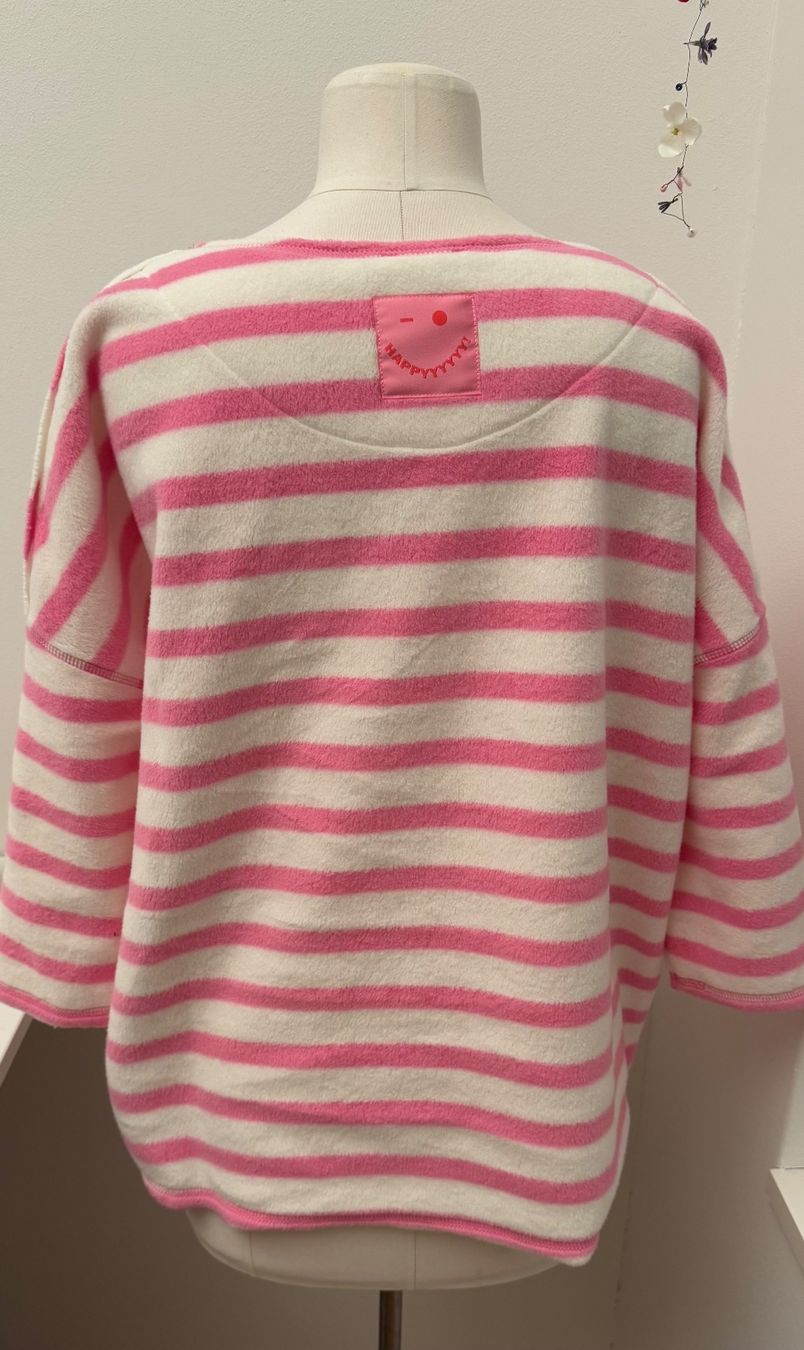 Maglioni & Felpe: Kuscheliger Fleece-Pulli, gestreift, pink/beige Gr. S – Nuovo e nell'imballaggio originale da Mörschwil venduto da Mirka019 3