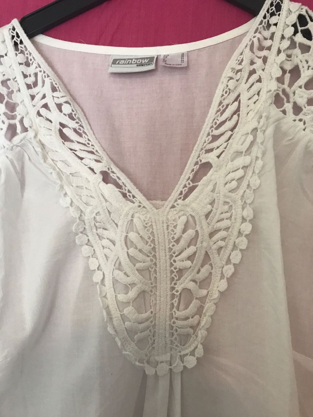Camicette: Bonprix Bluse mit Spitze weiß Gr 46 Baumwolle – Usato da Nussbaumen AG venduto da brigitebardot 3