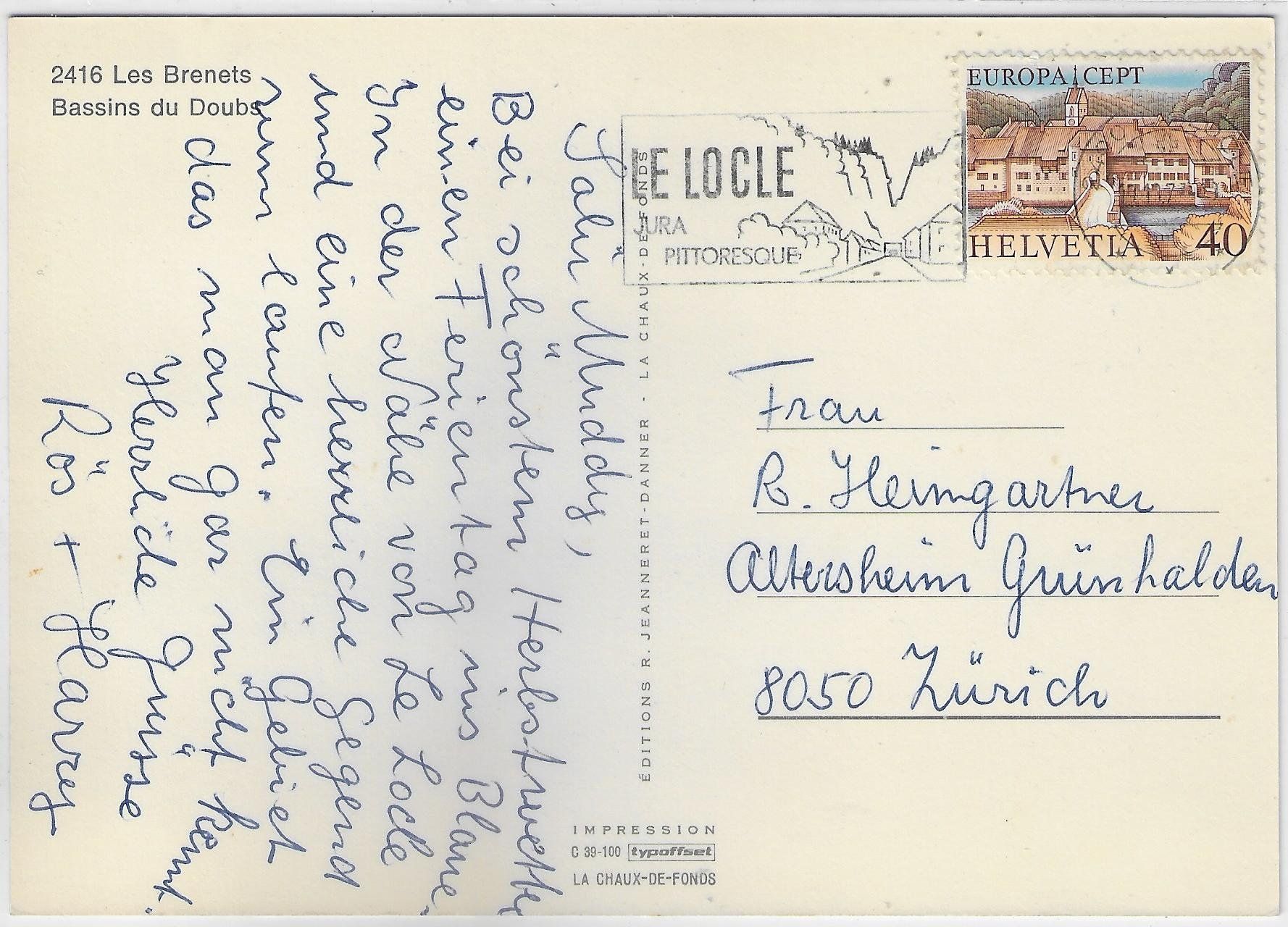Cartoline postali: Les Brenets - Bassins du Doubs – Usato da Ettingen venduto da Kartenplanet 1