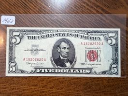 🇺🇸 USA 5 Dollars United States Note (Red Seal) – Series 19