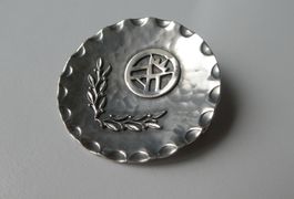Abzeichen Brosche 800 Silber Lorbeerzweig Zeichen