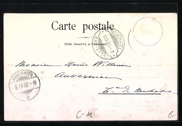 Cartoline postali: Schweiz, Les Citoyens neuchatelois, memb – Usato da Berlin venduto da bartko-reher 1