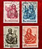 Evangelisten gestempel Nr.381/ 382/ 383/ 384   