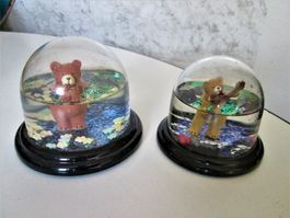 2 Schneebälle mit Teddybären