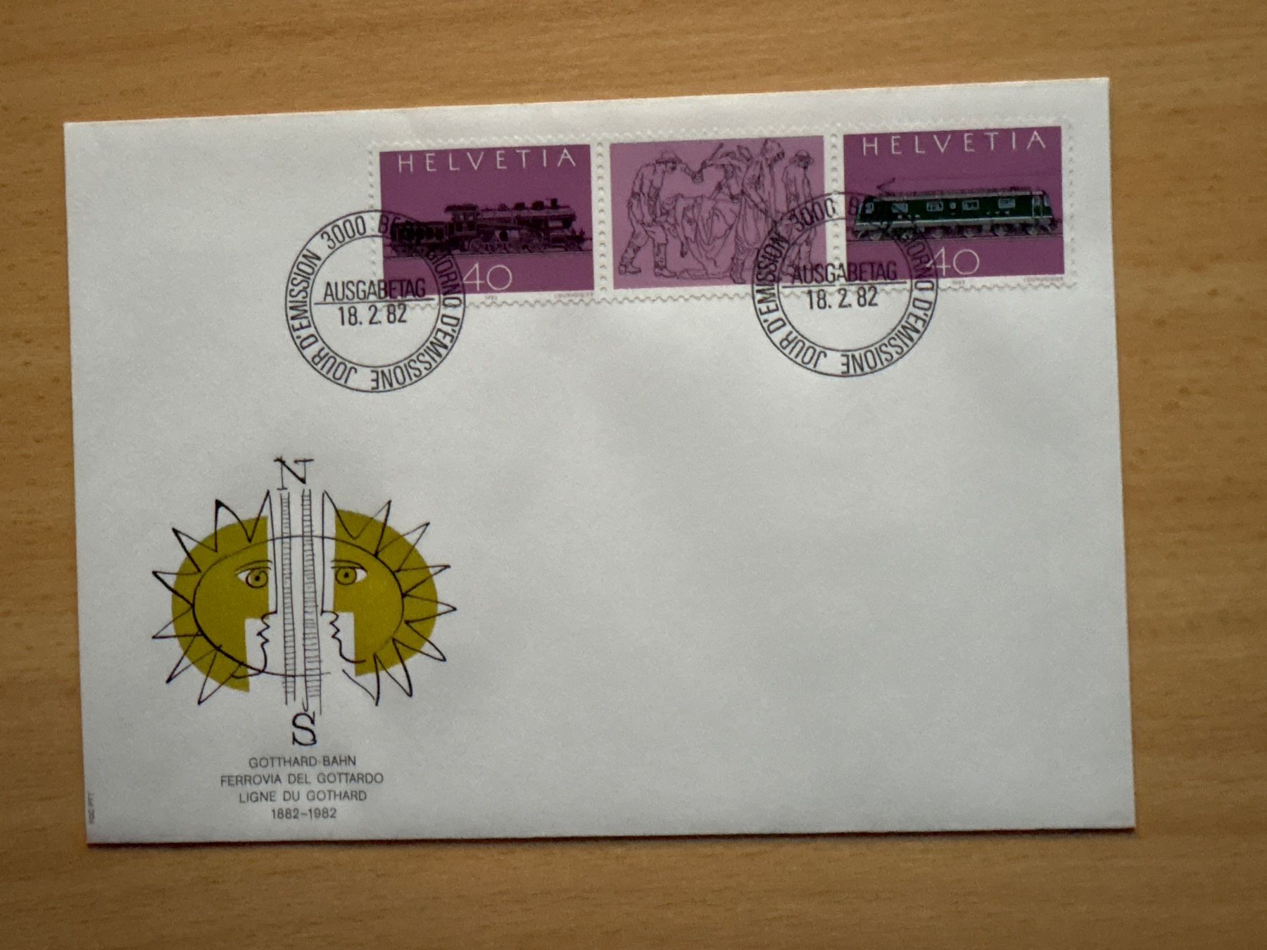 Alle Briefmarken: Gotthardbahn Ersttagsbrief 18.2.1982 Briefmarke Schweiz – Gebraucht aus Ibach von lisch3
