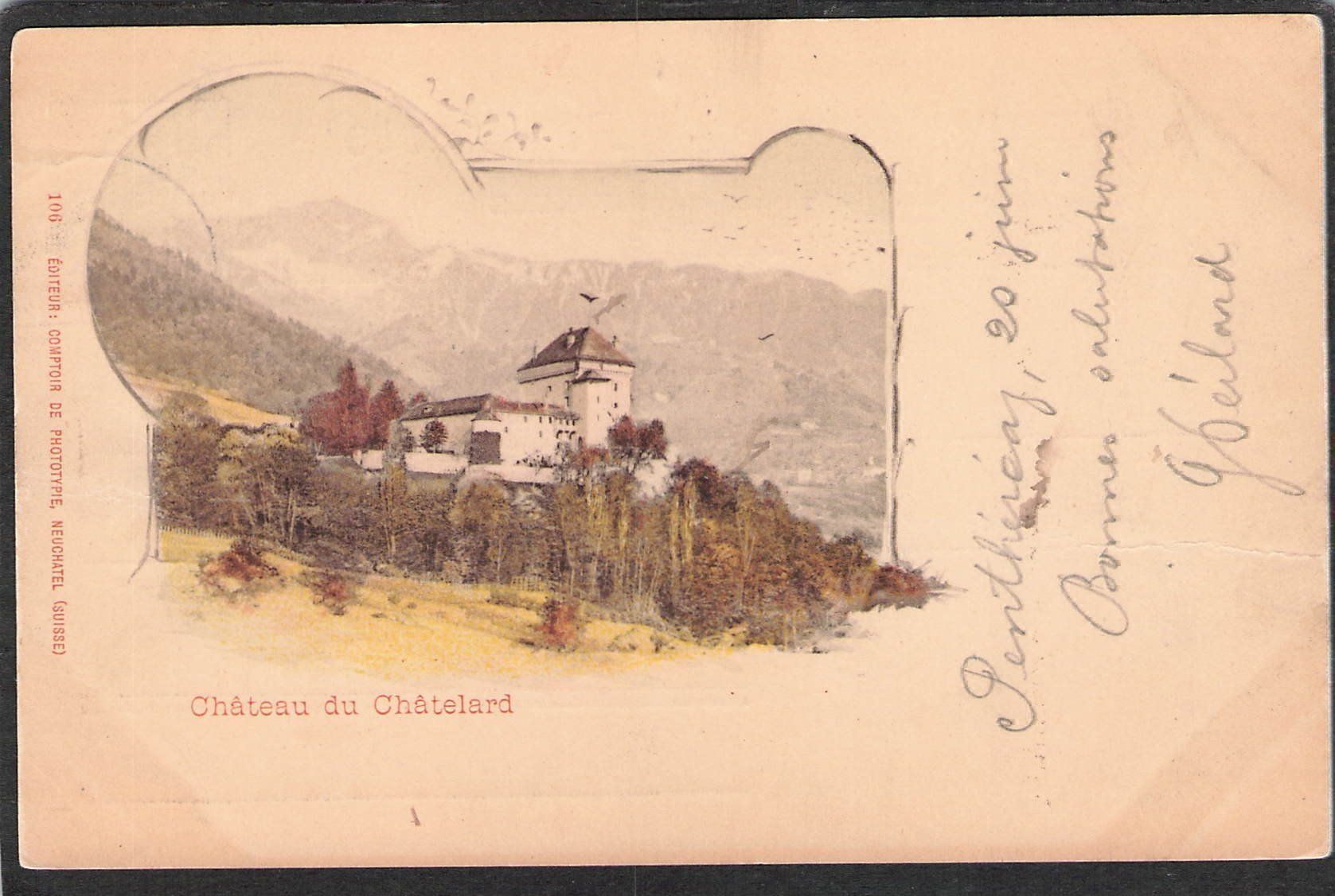 Cartoline postali: ,Château du Châtelard , 1899 – Usato da Reichenburg venduto da ibiza18