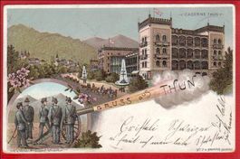 THUN LITHO, KASERNE, KANONE 1898, MILITÄR, MILITAIRE