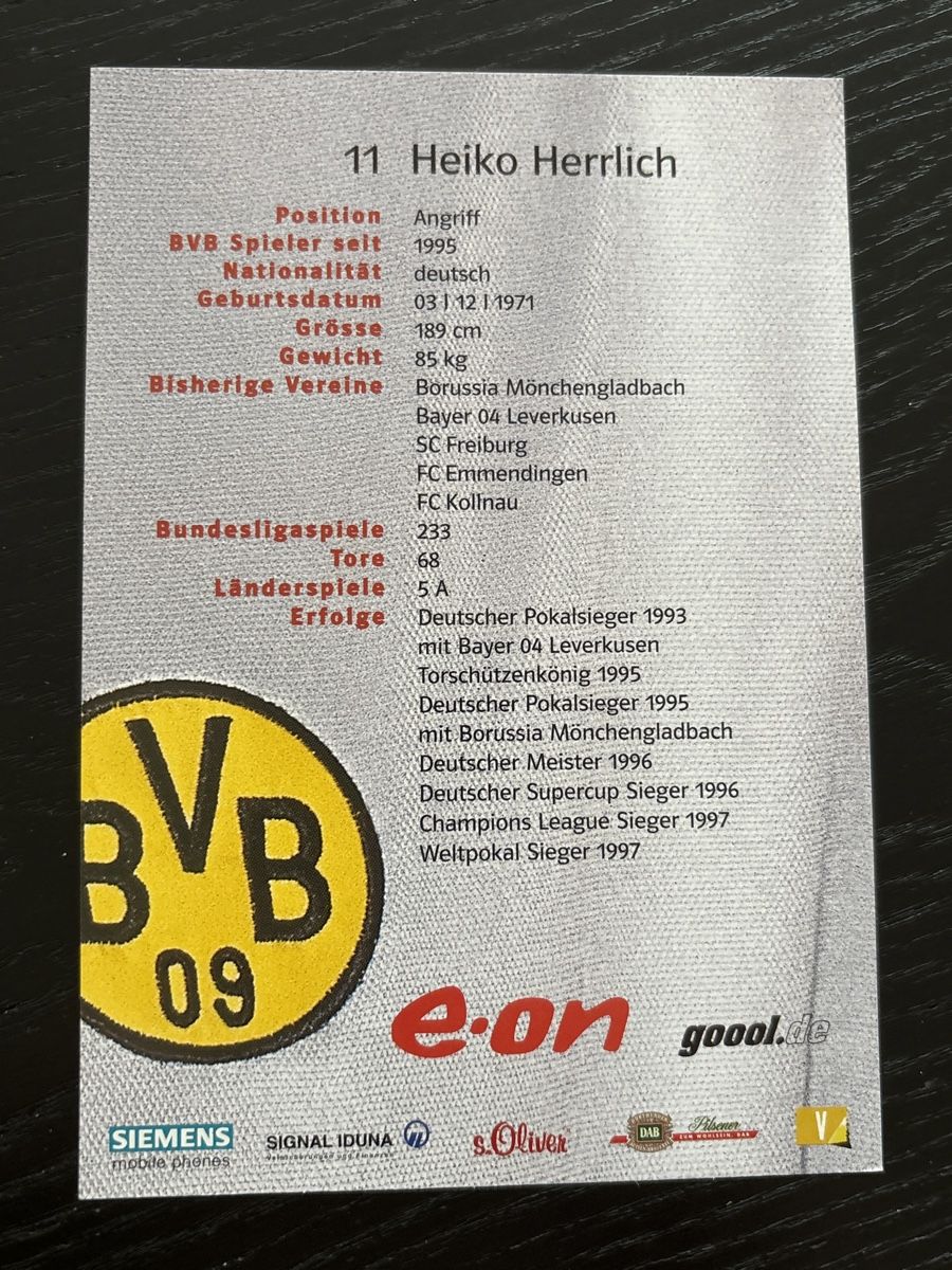 Autografi: Heiko Herrlich BORUSSIA DORTMUND – Usato da Uetendorf venduto da hoisle 1
