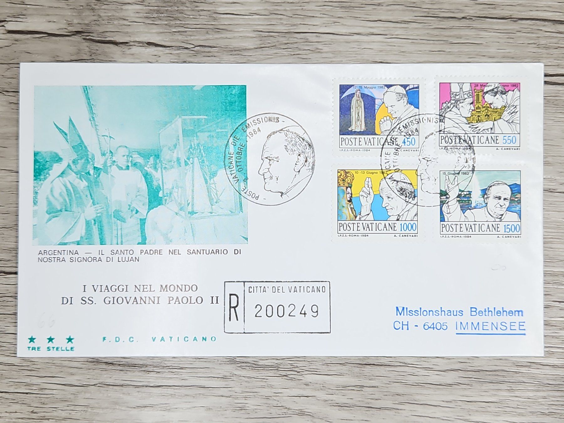 Tutti i francobolli: CL05 Enveloppe + Timbre Poste Vaticane 1984 – Usato da Cousset venduto da Patrick_Collections