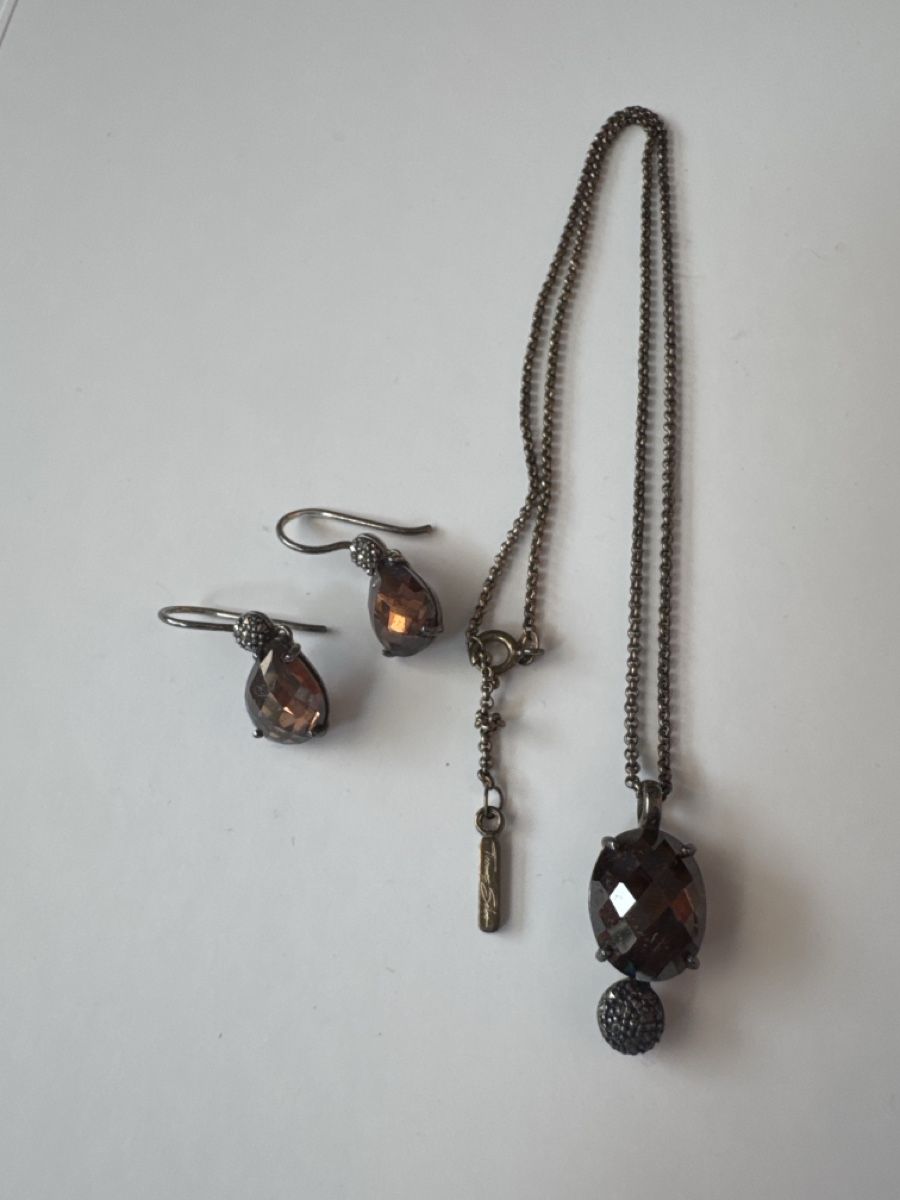 Thomas Sabo Altri gioielli: Schmuckset Kette Ohrringe brauner Stein – Usato da Stäfa venduto da cla_66pq