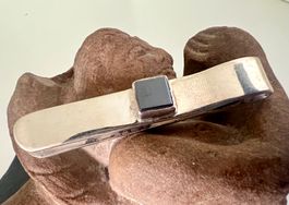 Krawattenklammer Silber 800 mit Hämatit-Carré - zeitlos edel