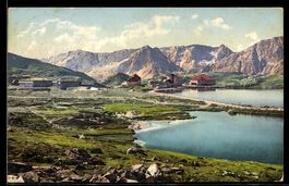 AK Gotthard, Gotthardhospiz, Hotel Mont Prosa und die Festun
