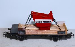 MÄRKLIN GÜTERWAGEN BELADEN MIT LIEBHERRKRANENSPITZE SBB