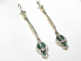 Vintage Ohrringe 50er Jahre Gold 750 / 18 k Diamant Emaille