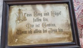 Antikes Jesus Bild mit Spruch, gerahmt