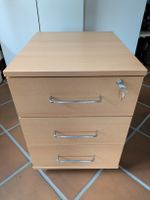 Rollcontainer Buche Optik mit drei Schubladen abschliessbar