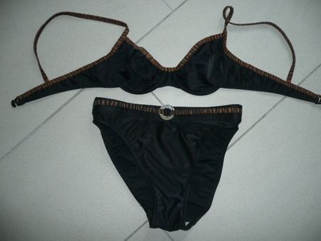 schönes und exklusives Bikini schwarz/Leopardenmuster