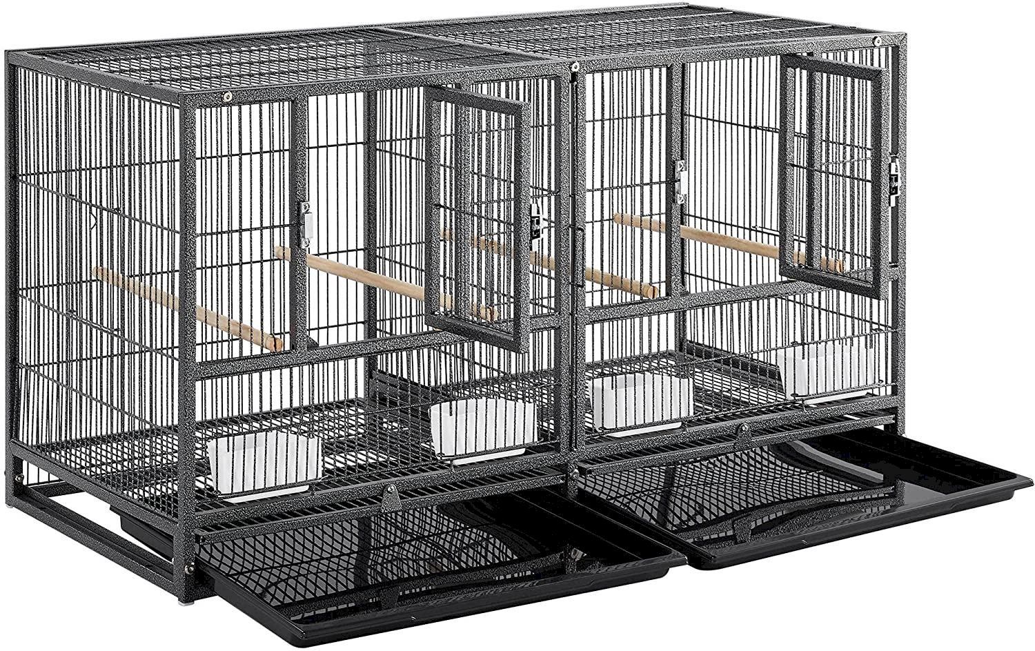 Vogelhäuser: Vogelkäfig Doppelkäfig Schwarz – Neu und originalverpackt aus Bottighofen von zaap