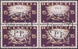 1919, Nr.145 im Viererblock von ZÜRICH, Kat: 400.-+