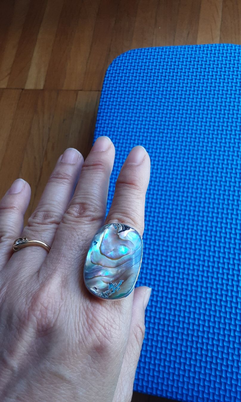 Anelli: Unique Abalone Shell Sterling Silver 925 Ring - hand-made  – Nuovo (secondo la descrizione) da Wetzikon ZH venduto da Balloonartist 2