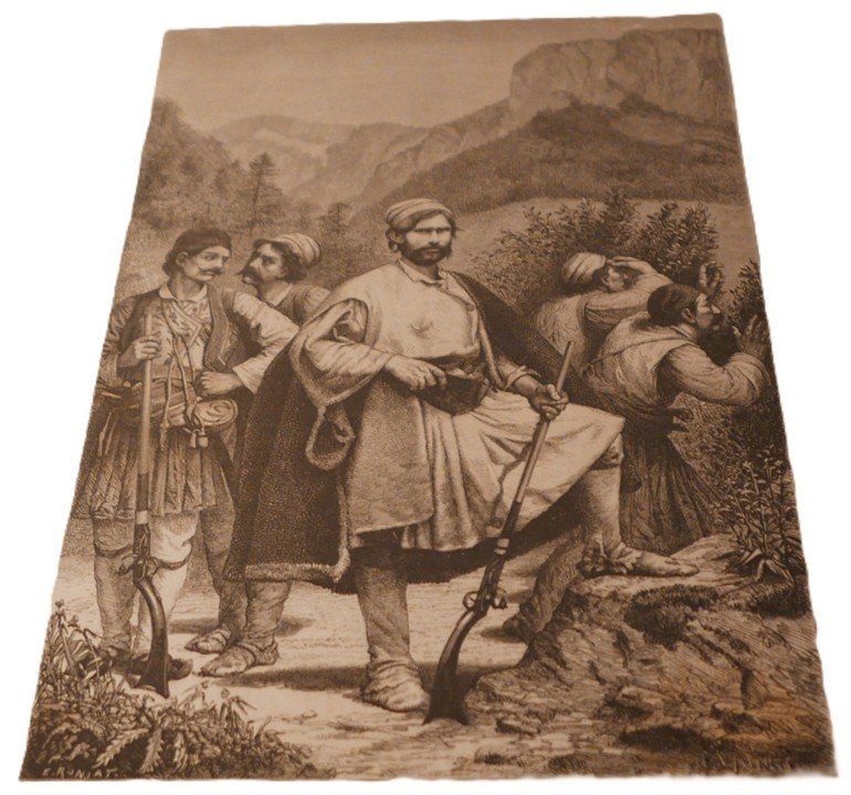 Grafica & Litografie: Lithographie Brigands et Bergers Grecs – Usato da Nyon venduto da WHTF 2