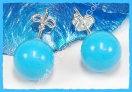 TURQUOISE, Türkis Ohrstecker 925 Silber