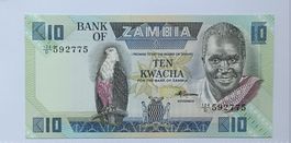 10 Kwacha Zambia UNC – Banknote Kaunda / Adler Afrika