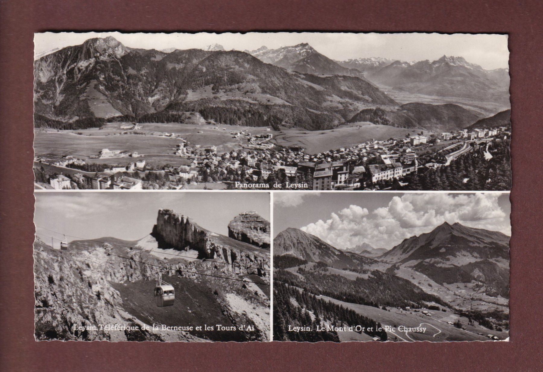 Cartoline postali: LEYSIN - 3 images - 1962 – Usato da Pully venduto da nicecards-shop