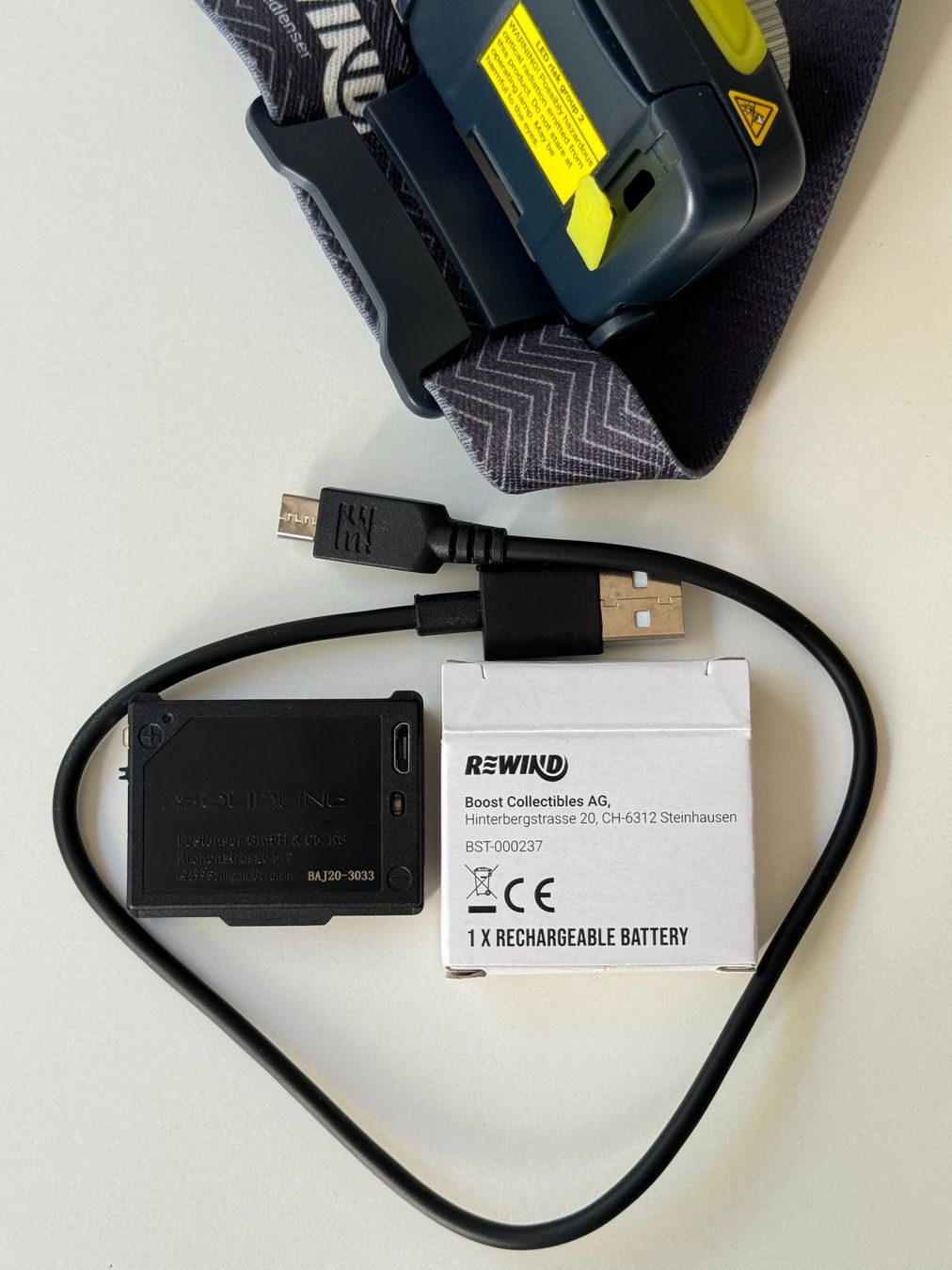 Lampes: REWIND lampe frontale + batterie + câble USB – D'occasion à Genève par Reveur 4