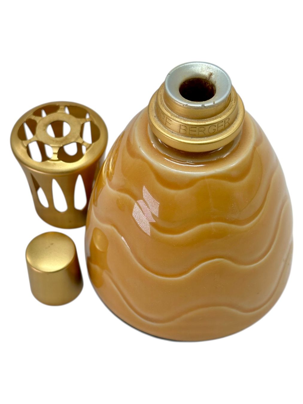 Maison Berger Duftöldiffusoren: Lampe Berger Majolique "vagues" de couleur moutarde – Gebraucht aus Morges von Novantica 4