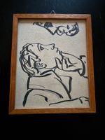 Rahmen mit Zeichnung, Vintage, Kunst, Deko, Rarität!