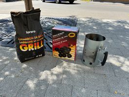 Torero Grill Holzkohle/Kokos Briketts/Anzündkamin/Haushalt