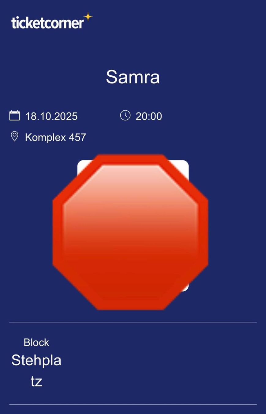 Samra Konzert am 18.10.25 im Volkshaus Zürich (Neu und originalverpackt ...