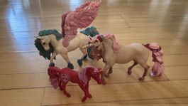 Konvolut 3 Plastik Einhorn Figuren guter Zustand