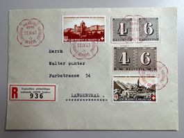 1943 GEPH Genf  Eing. Brief W12+13 +258 +B20+21