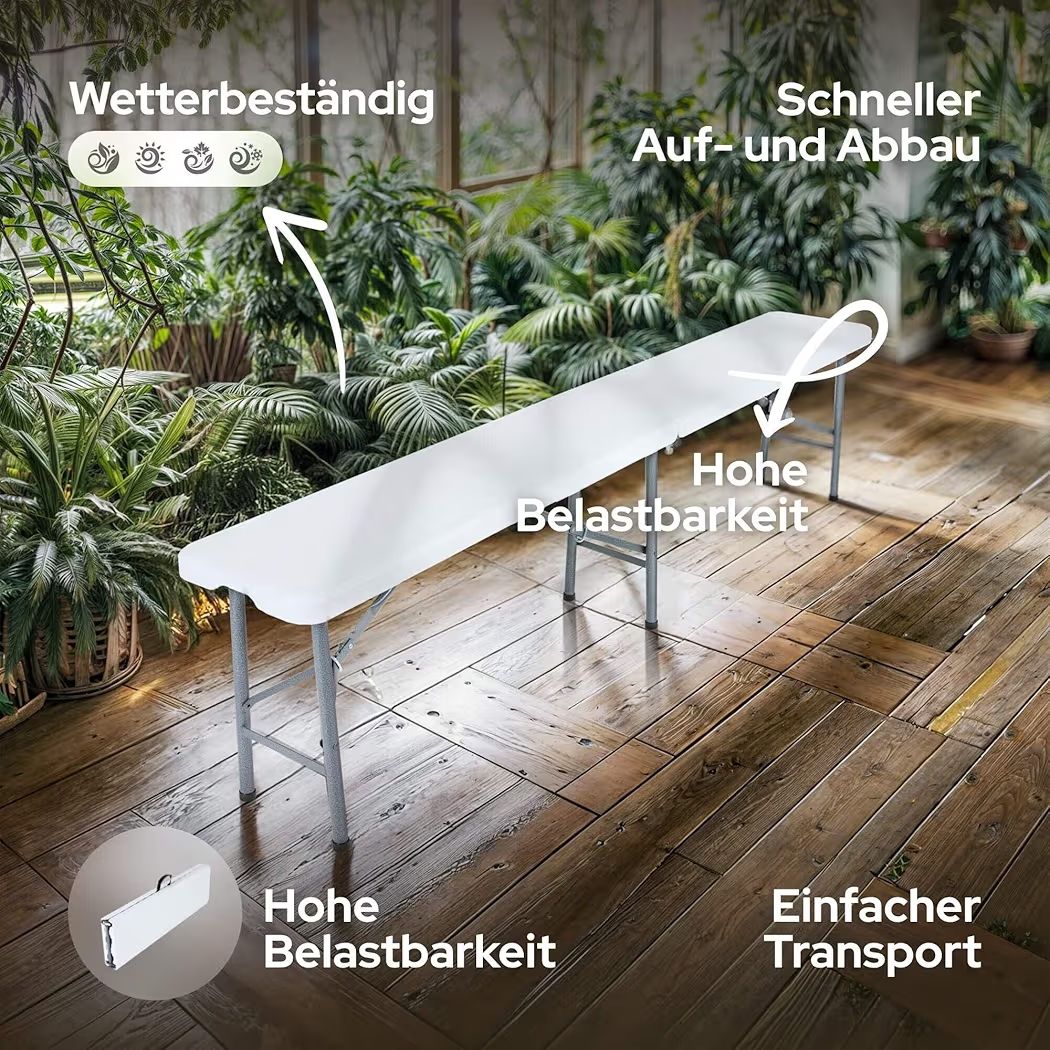 Panchine: Sitzbank 2er Set | Weiß - Neu – Nuovo (secondo la descrizione) da Nebikon venduto da warendiscount 1