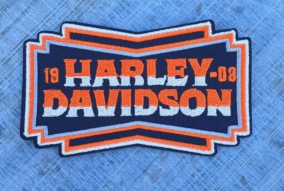 Harley-Davidson Toppe: Harley-Davidson Patch Écusson Thermocollant M206 – Nuovo e nell'imballaggio originale da Allens venduto da MADE.IN.ROCK.N.ROLL