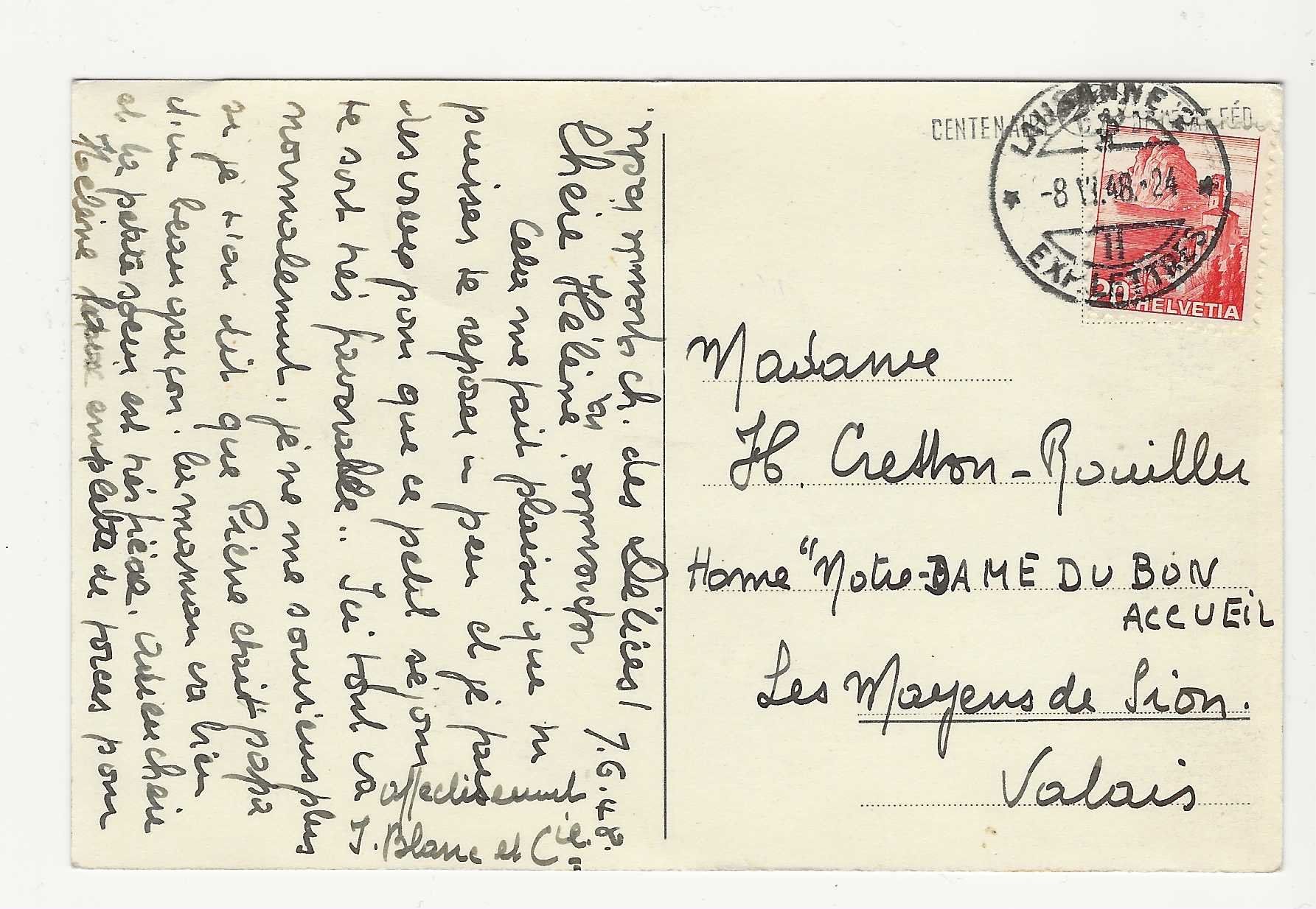 Cartes postales: LAC LÉMAN  -  CHÂTEAU DE CHILLON   1948 – D'occasion à Küttigen par rolypo 1