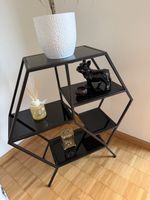 Regal schwarz Metall Glass 