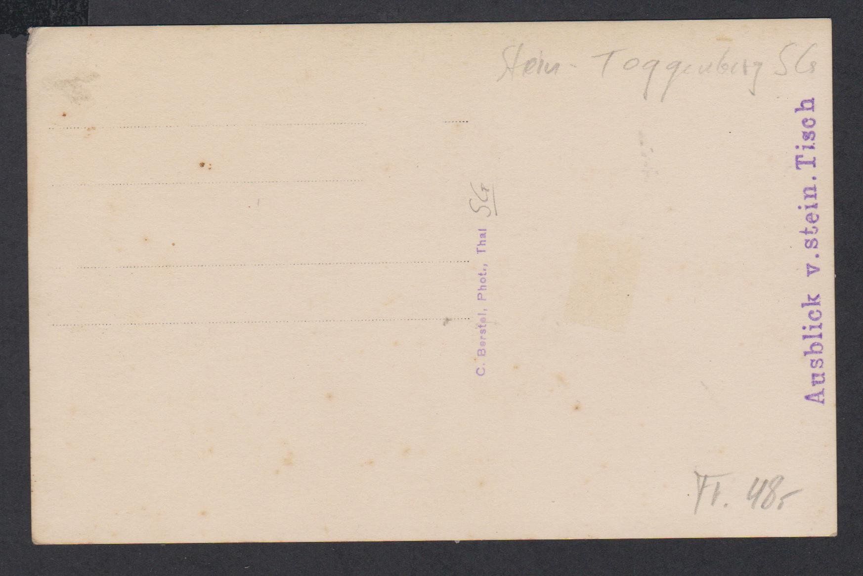 Cartoline postali: Stein Toggenburg  SG   :   alte Ansichtskarte – Usato da Vitznau venduto da Ropaku 1